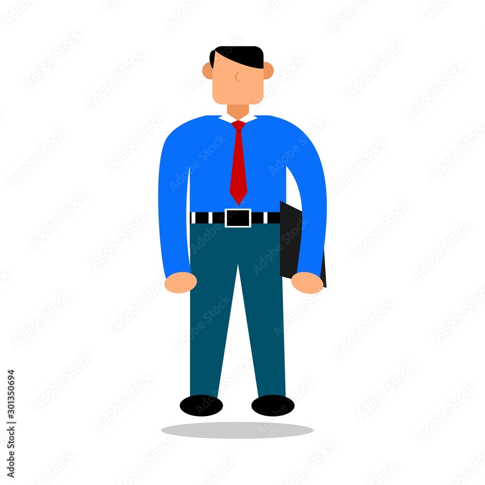 office worker, business man flat cartoon illustration 