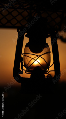 lamp on table
