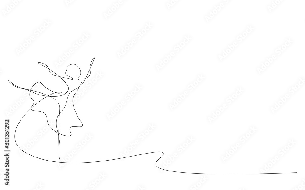 © Keya - Ballet dancer continuous line draw, vector illustration © Keya - Ballet dancer continuous line draw, vector illustration