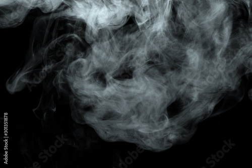 Abstract powder or smoke effect isolated on black background