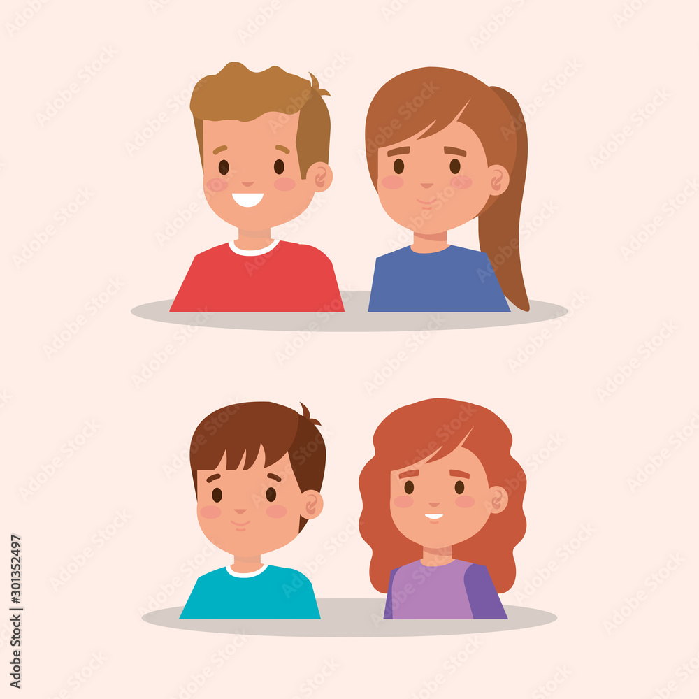 group of little children avatar character vector illustration design group of little children avatar character vector illustration design