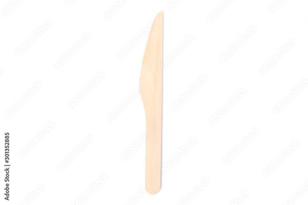 Eco - friendly knife isolated on white background. Disposable tableware Eco - friendly knife isolated on white background. Disposable tableware