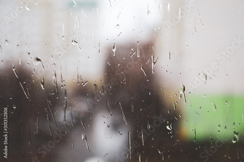 Rain drops on window