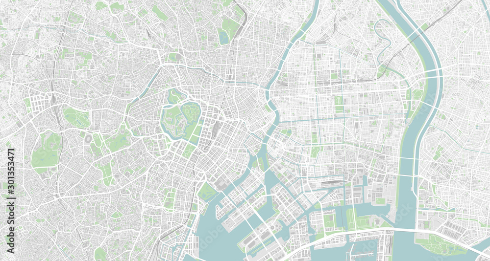 Detailed map of Tokyo, Japan
