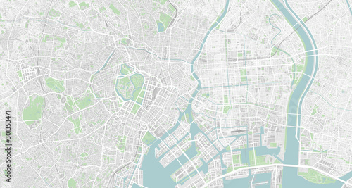 Detailed map of Tokyo, Japan