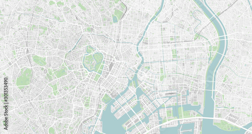 Fotografie, Obraz Detailed map of Tokyo, Japan