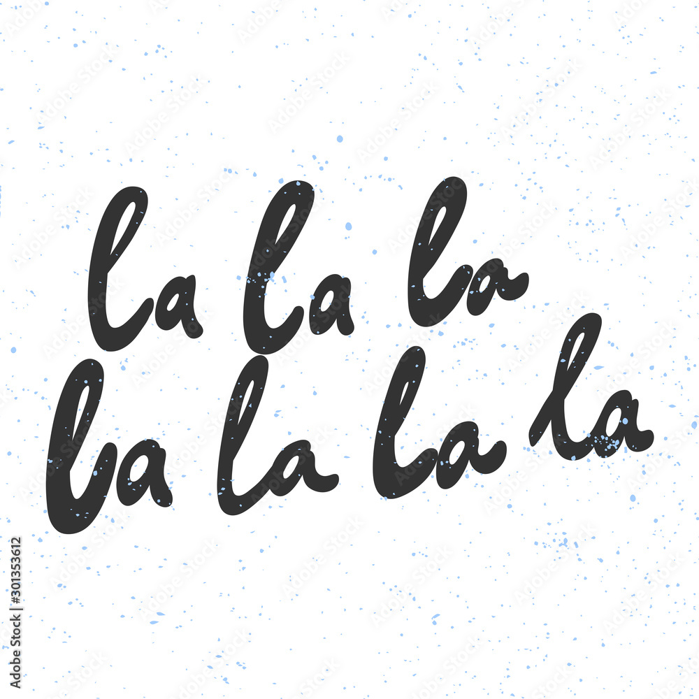 La la la. Christmas and happy New Year vector hand drawn illustration banner with cartoon comic lettering. La la la. Christmas and happy New Year vector hand drawn illustration banner with cartoon comic lettering.
