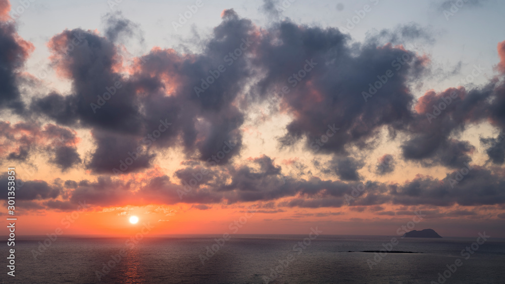 Sonnenuntergang an der Küste von Falasarna, Kreta