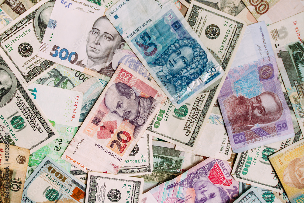 euro banknotes and coins