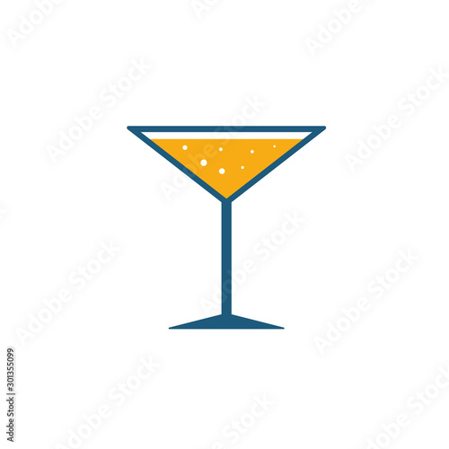 Martini Glass icon. Flat creative element from bar and restaurant icons collection. Colored martini glass icon for templates, web design and software