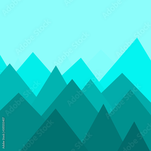 Modern abstract forest or mountains made up of simple triangles and colour gradients. © Dana Kenedy