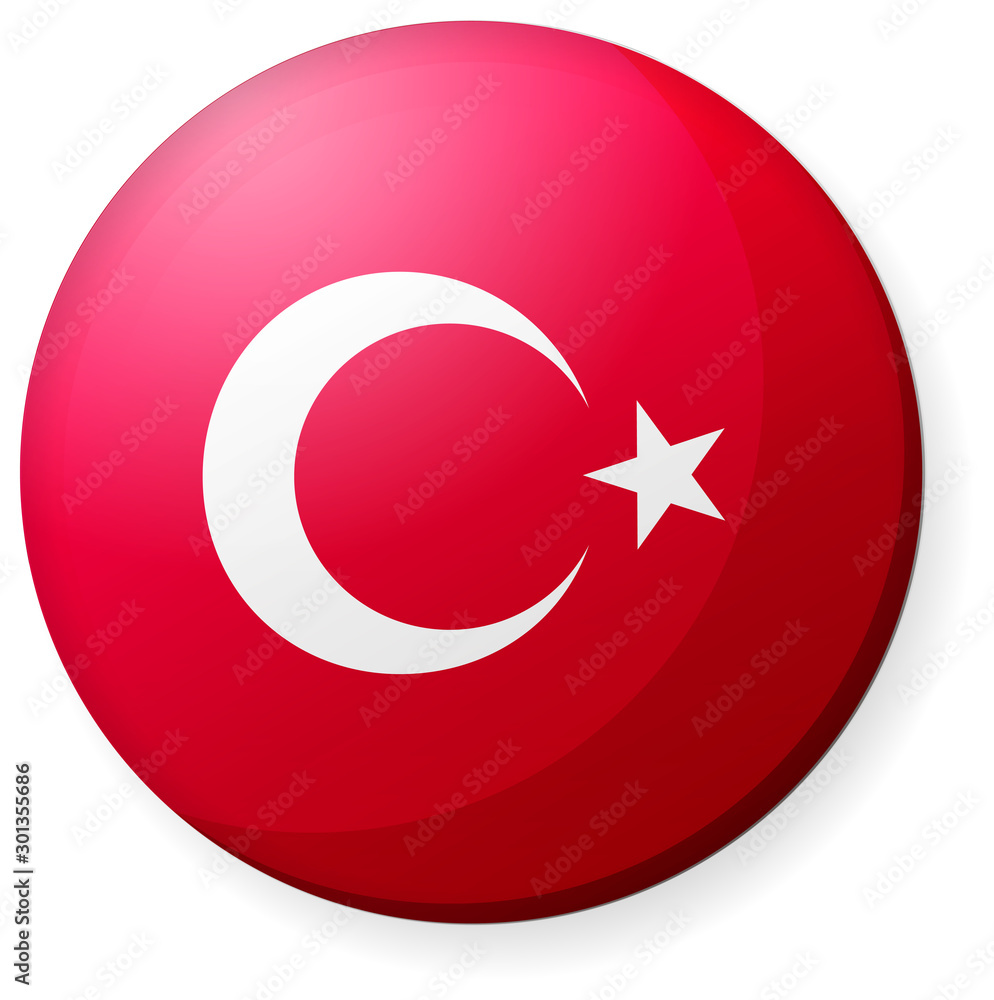 Circular country flag icon illustration ( button badge ) / turkey Circular country flag icon illustration ( button badge ) / turkey