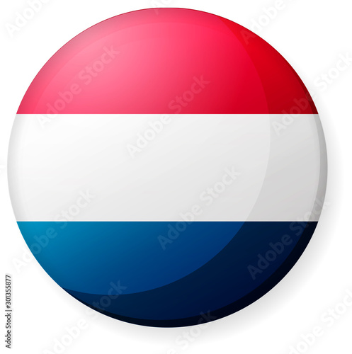 Circular country flag icon illustration ( button badge ) / Netherlands