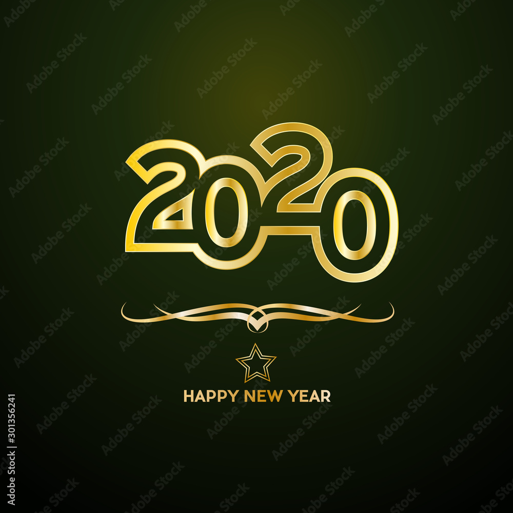Vector Abstract cover Golden text 2020 Vector Abstract cover Golden text 2020
