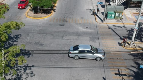 Cars on the croossroad in Mexico Playa del Carmen photo