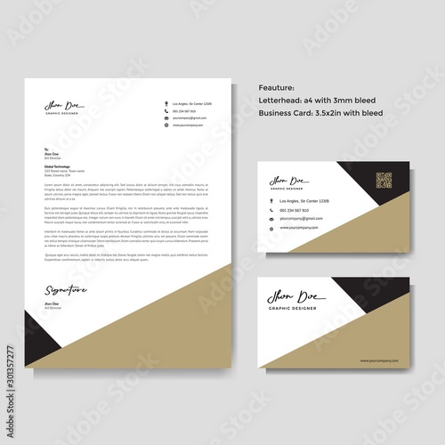 Professional creative letterhead and business card vector template