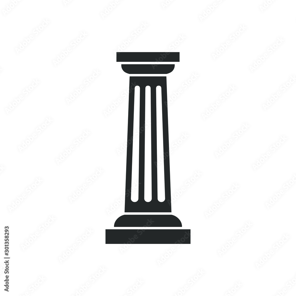 Column graphic icon. Pillar sign isolated on white background. Logo. Vector illustration Column graphic icon. Pillar sign isolated on white background. Logo. Vector illustration