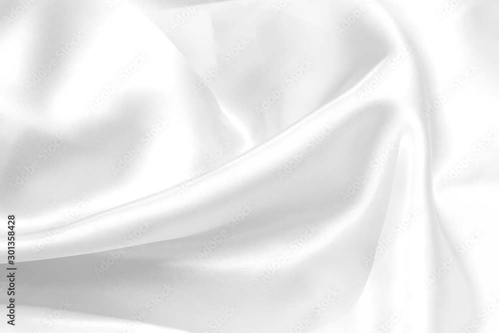Naklejka premium white satin fabric texture soft blur background