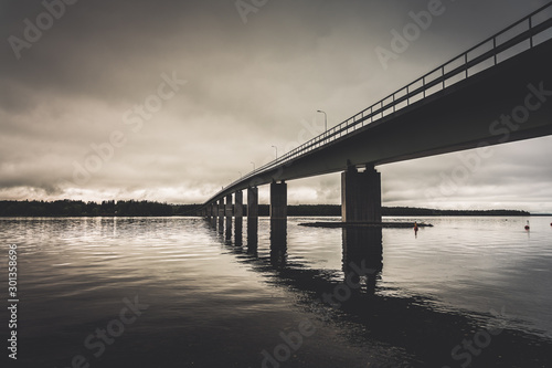 Bridge crossing a bay in northern Sweden