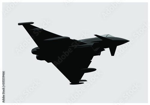 Eurofighter Typhoon. Fighter jet in the sky. vector image for illustration. Vector template. photo