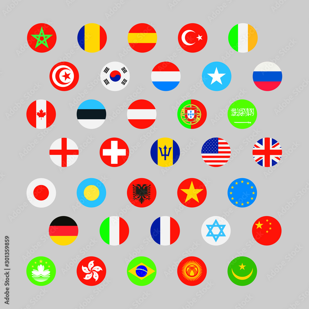 World Vector Flags round version World Vector Flags round version