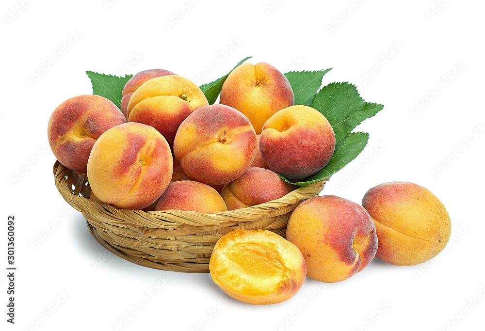 fresh ripe juicy bright apricot on a white background fresh ripe juicy bright apricot on a white background