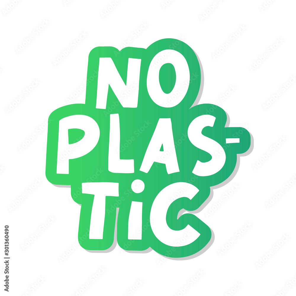 No plastic, great design for any purposes. Plastic waste vector illustration. Organic sign. No plastic, great design for any purposes. Plastic waste vector illustration. Organic sign.