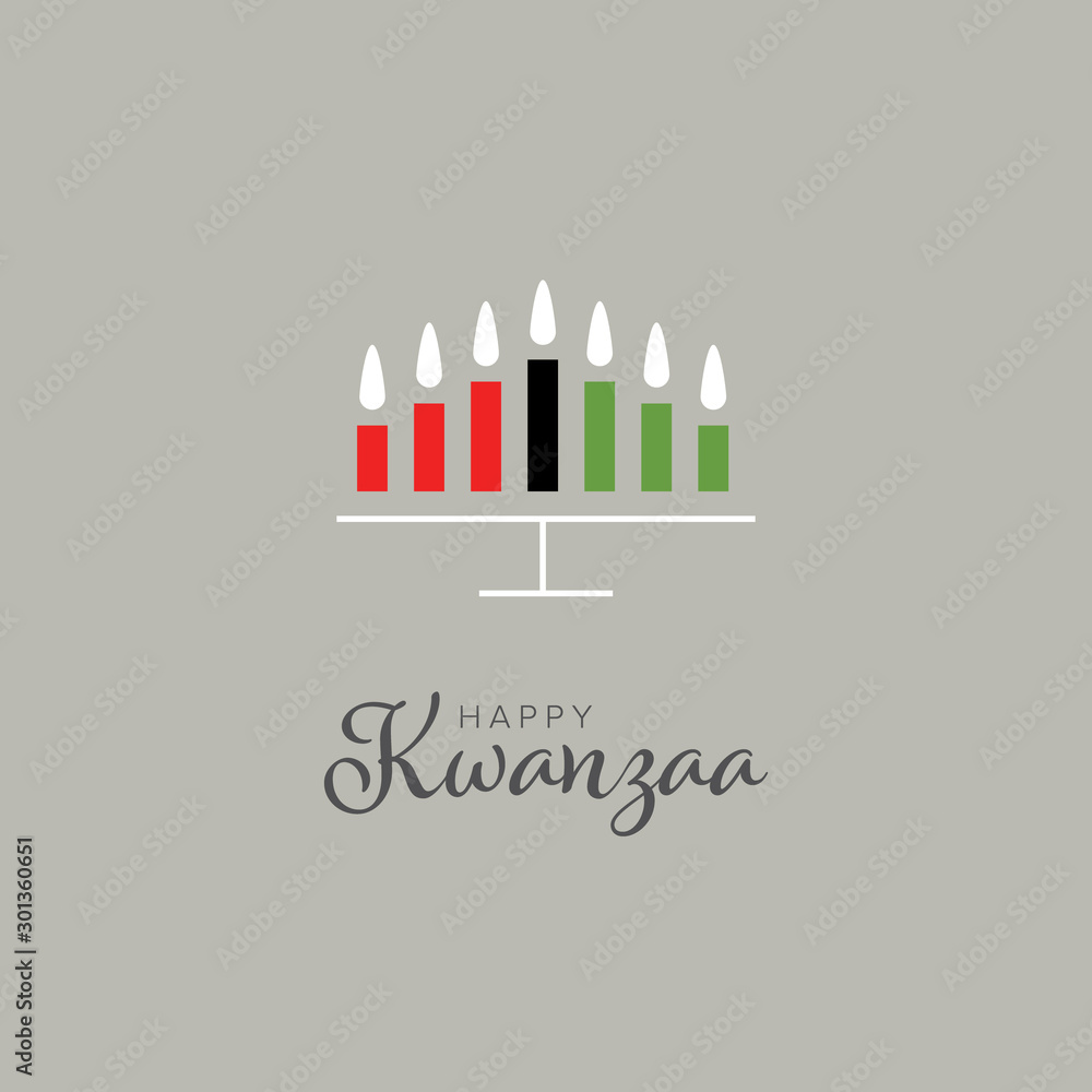 Happy kwanzaa card template with seven candles Happy kwanzaa card template with seven candles