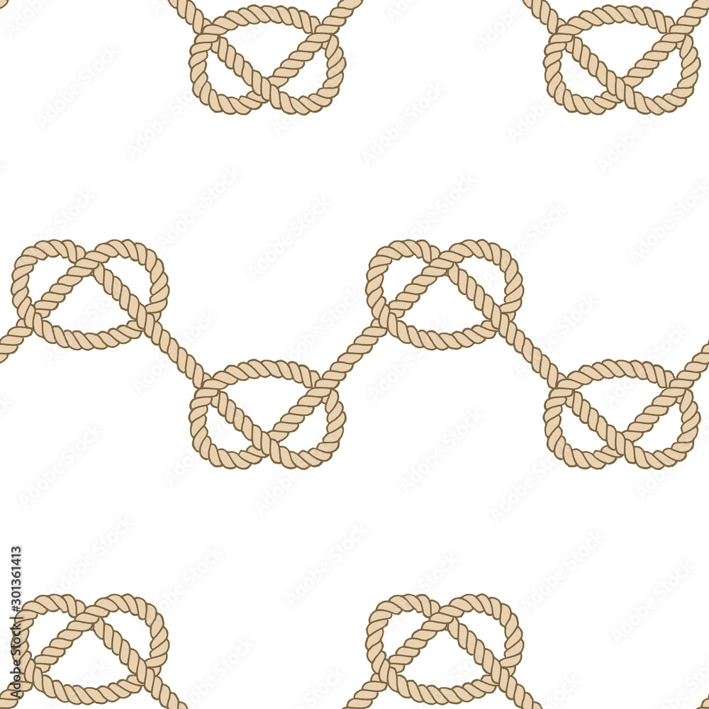 Vector endless nautical rope pattern, hand drawn Vector endless nautical rope pattern, hand drawn