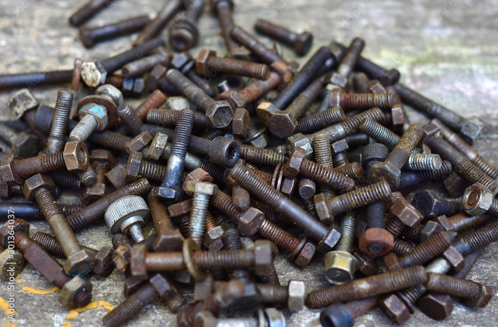 bolts and nuts on black background bolts and nuts on black background
