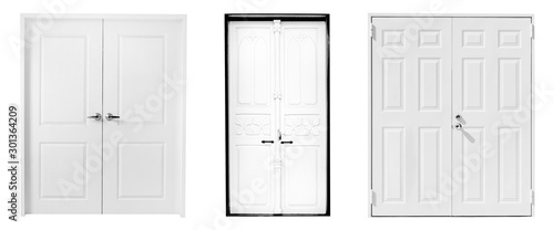 white wooden door isolated on white background