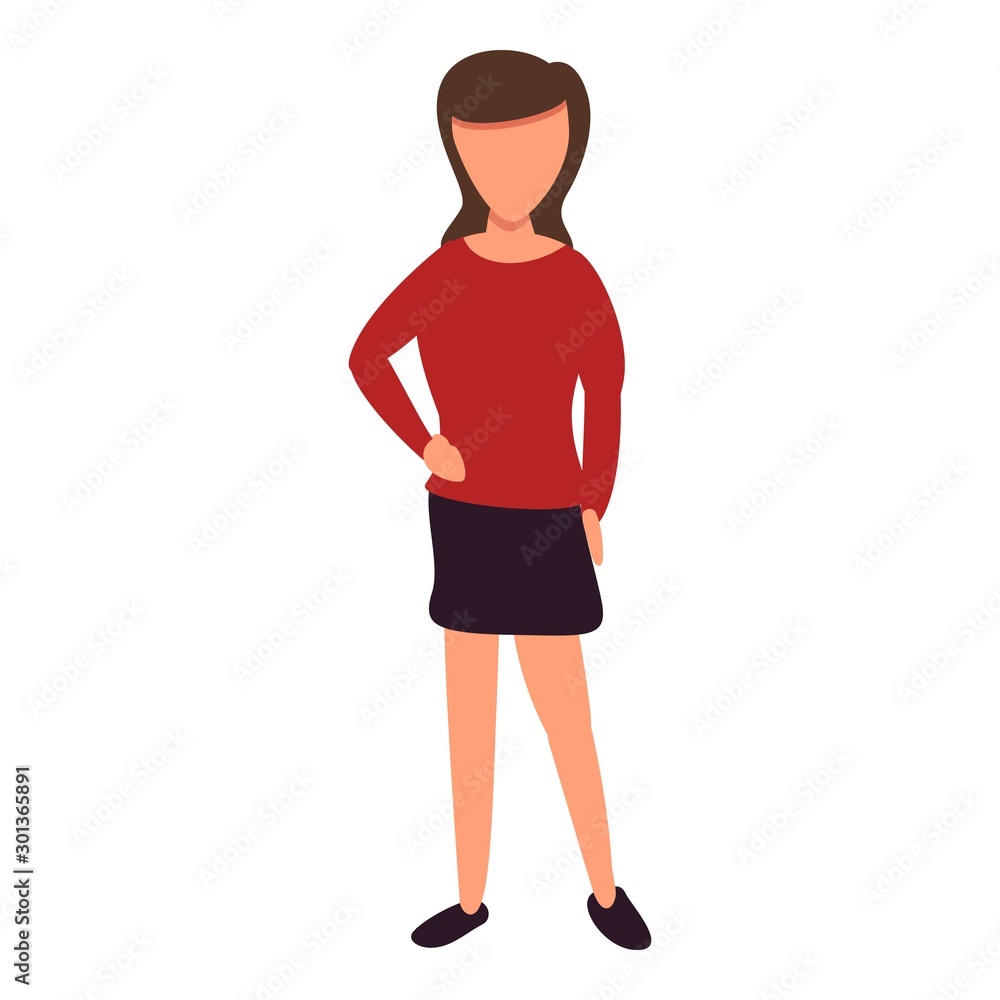 Fototapeta premium Woman in skirt icon. Cartoon of woman in skirt vector icon for web design isolated on white background