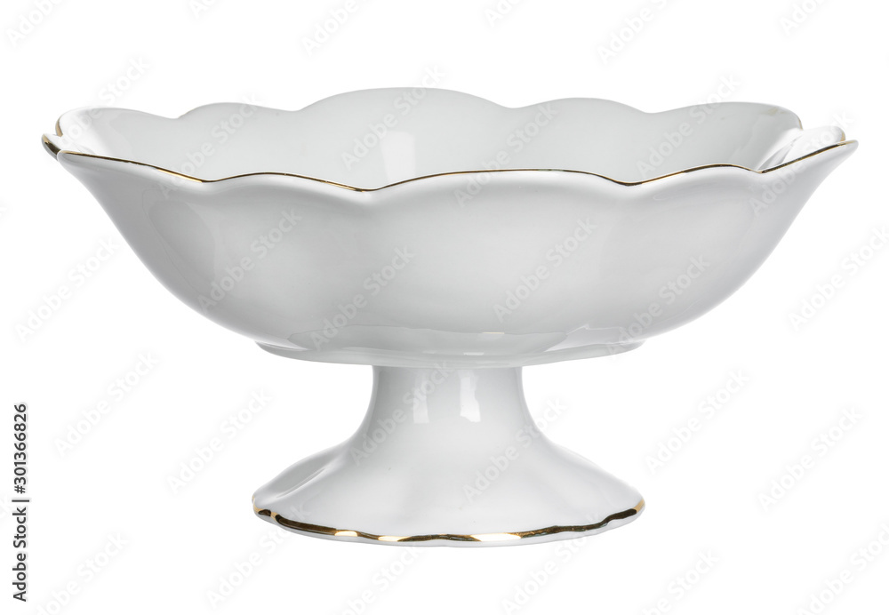 Empty ceramic fruit bowl isolated on white background Empty ceramic fruit bowl isolated on white background