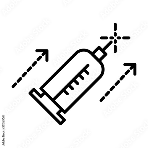 Beauty injection, syringe isolated line icon, medicine and cosmetology