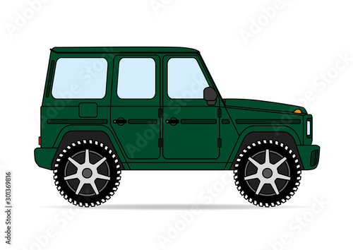 4 x 4 Forstfahrzeug Jeep grün