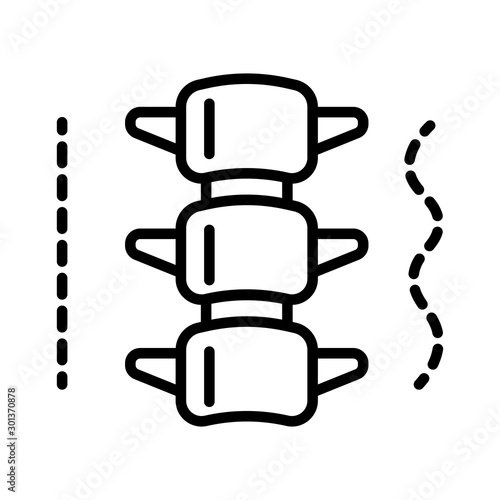 Anatomical structure of spine or backbone isolated line icon