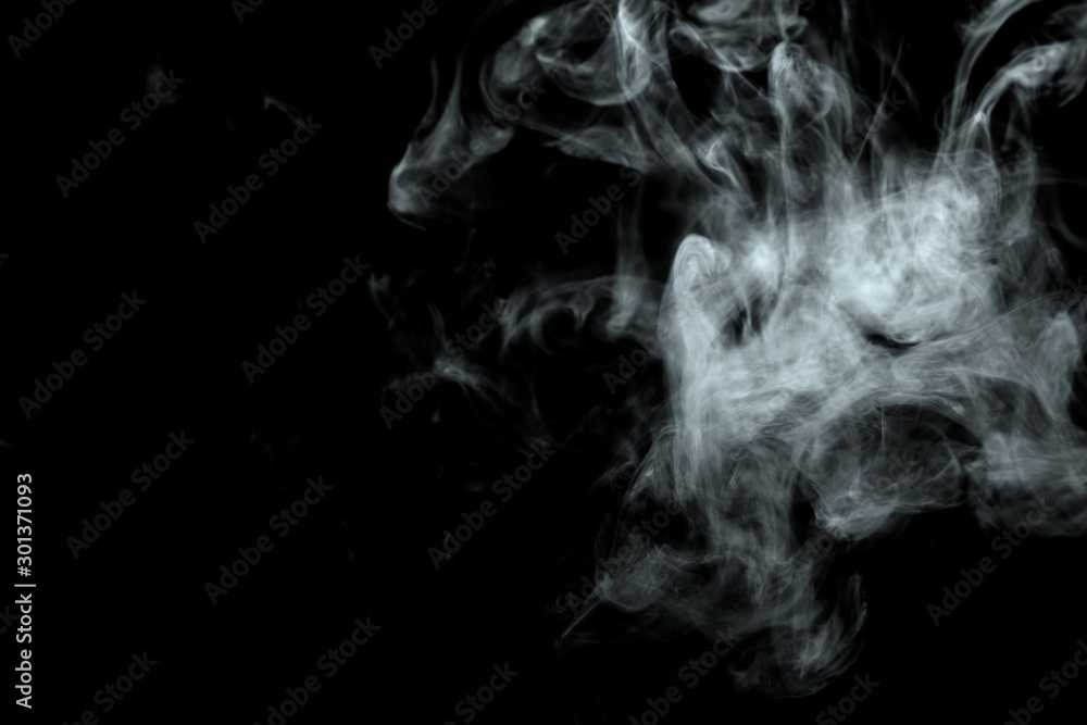 Abstract powder or smoke effect isolated on black background Abstract powder or smoke effect isolated on black background