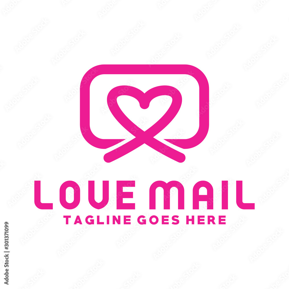 Love Mail Logo Design Inspiration For Business And Company