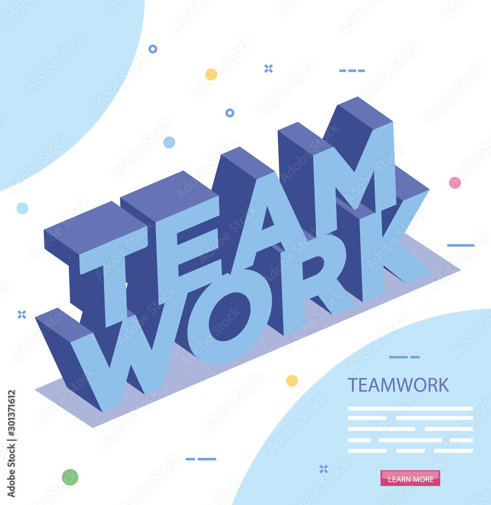 lettering of teamwork isolated icon vector illustration design