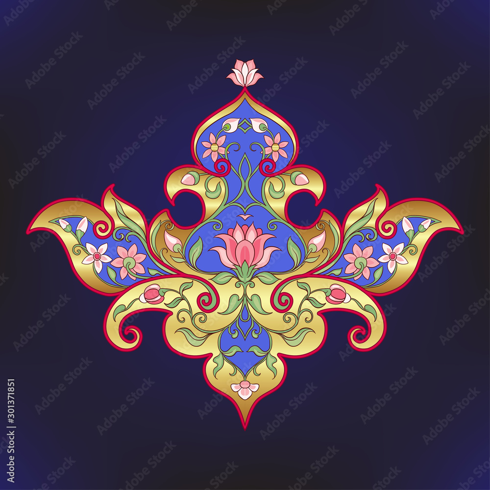 Eastern ethnic motif, traditional muslim ornament. Element for design. Vector illustration