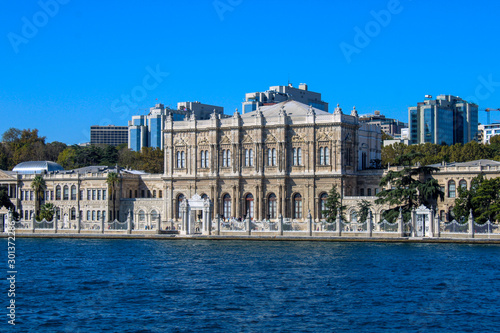 Dolmabahce palace at Bosphorus coast Istanbul