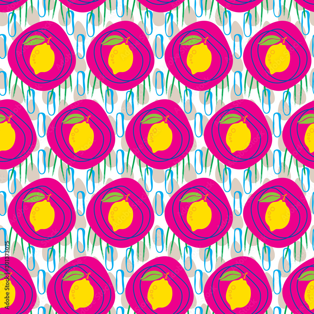 abstract seamless repeat pattern with lemons abstract seamless repeat pattern with lemons