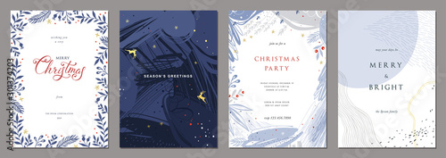 Merry Christmas and Modern Business Holiday cards.