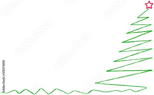 abstract christmas tree, christmas deoration, sign, symbol, design element, isolated vector illustration