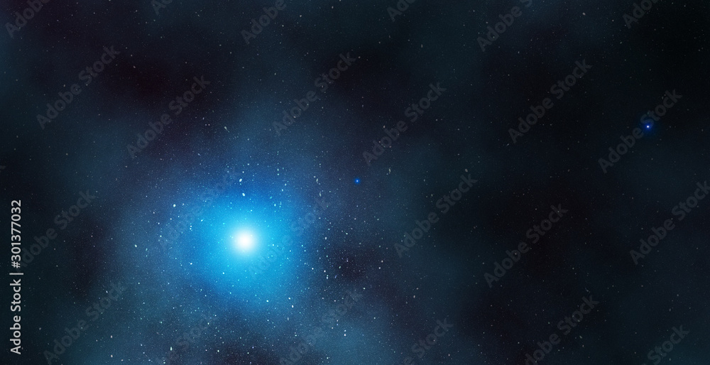 Fototapeta premium star light glowing in the deep blue space