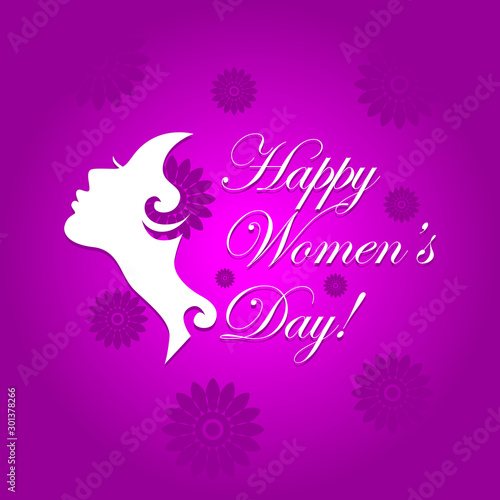 Pink greeting card dedicated to international womens day in March 8