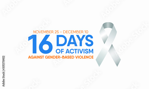 Vector illustration on the theme of Activism against gender based violence from 25th November to 10th December.