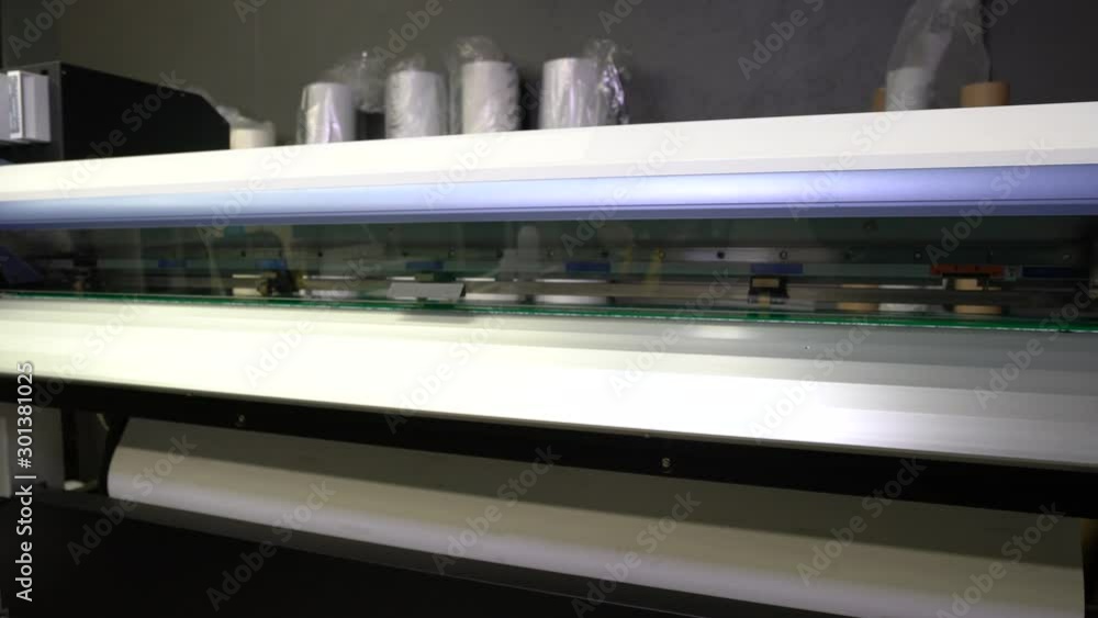 Wide-format inkjet printer in action Wide-format inkjet printer in action