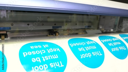 Wide-format inkjet printer in action 