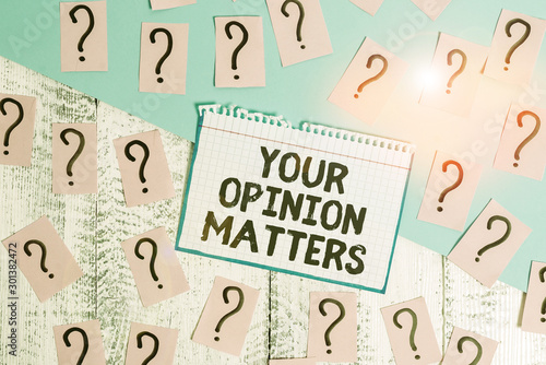 Canvas Print Writing note showing Your Opinion Matters